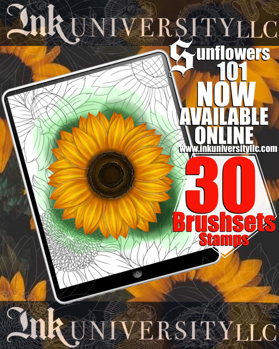 Sunflowers 101(Tattoo BrushSet)